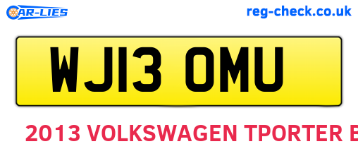 WJ13OMU are the vehicle registration plates.