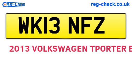 WK13NFZ are the vehicle registration plates.