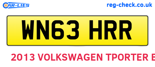 WN63HRR are the vehicle registration plates.