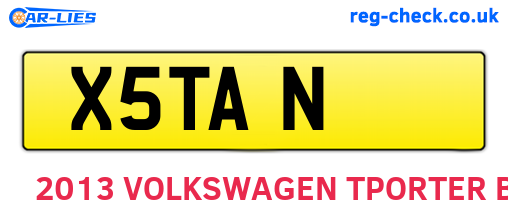 X5TAN are the vehicle registration plates.