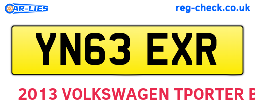 YN63EXR are the vehicle registration plates.