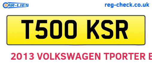 T500KSR are the vehicle registration plates.