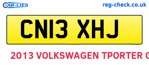 CN13XHJ are the vehicle registration plates.