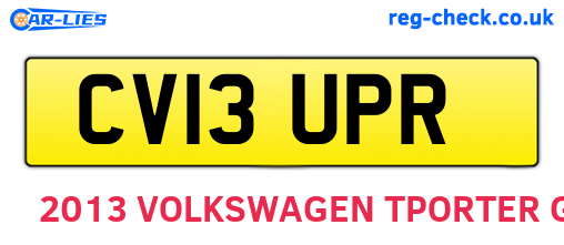CV13UPR are the vehicle registration plates.