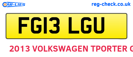 FG13LGU are the vehicle registration plates.