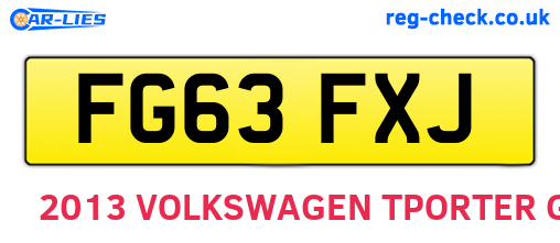 FG63FXJ are the vehicle registration plates.