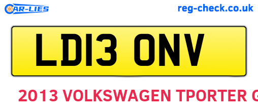 LD13ONV are the vehicle registration plates.