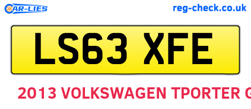 LS63XFE are the vehicle registration plates.
