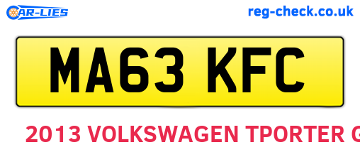 MA63KFC are the vehicle registration plates.