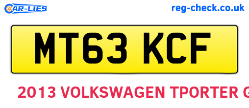 MT63KCF are the vehicle registration plates.