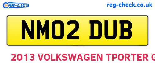 NM02DUB are the vehicle registration plates.