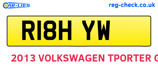 R18HYW are the vehicle registration plates.