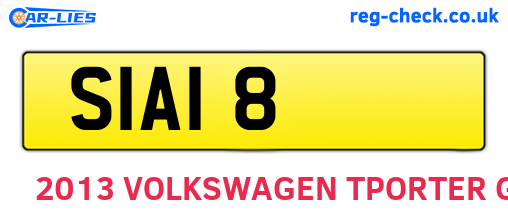 SIA18 are the vehicle registration plates.