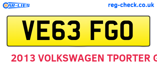 VE63FGO are the vehicle registration plates.