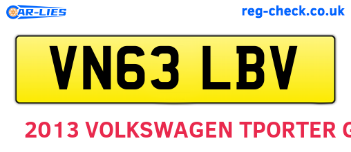 VN63LBV are the vehicle registration plates.