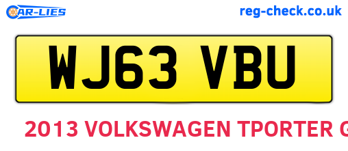 WJ63VBU are the vehicle registration plates.