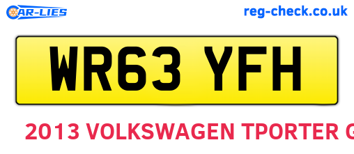 WR63YFH are the vehicle registration plates.