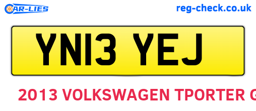 YN13YEJ are the vehicle registration plates.