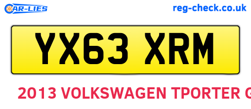 YX63XRM are the vehicle registration plates.