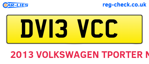 DV13VCC are the vehicle registration plates.