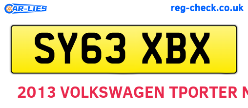 SY63XBX are the vehicle registration plates.