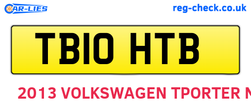 TB10HTB are the vehicle registration plates.