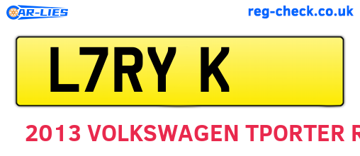 L7RYK are the vehicle registration plates.