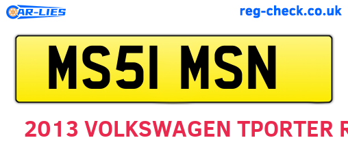 MS51MSN are the vehicle registration plates.