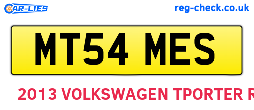 MT54MES are the vehicle registration plates.