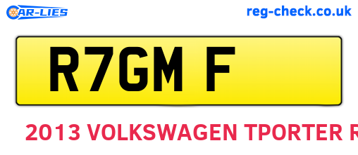 R7GMF are the vehicle registration plates.