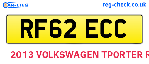 RF62ECC are the vehicle registration plates.
