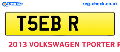 T5EBR are the vehicle registration plates.