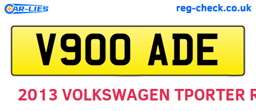 V900ADE are the vehicle registration plates.