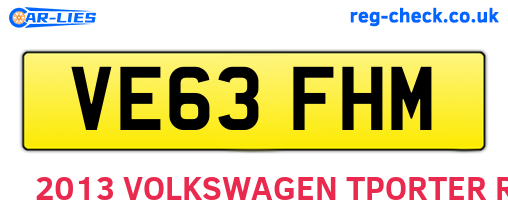 VE63FHM are the vehicle registration plates.