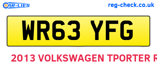 WR63YFG are the vehicle registration plates.