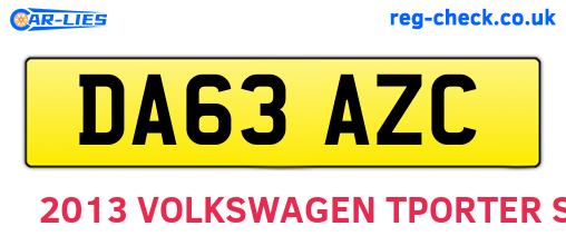 DA63AZC are the vehicle registration plates.