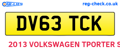 DV63TCK are the vehicle registration plates.