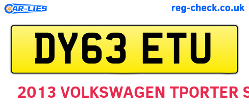 DY63ETU are the vehicle registration plates.