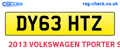 DY63HTZ are the vehicle registration plates.