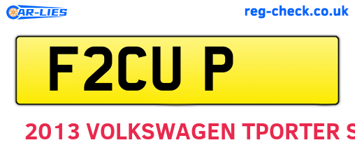 F2CUP are the vehicle registration plates.