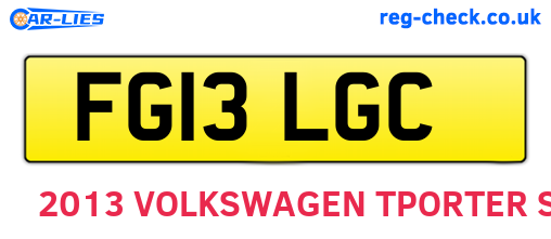 FG13LGC are the vehicle registration plates.