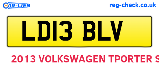 LD13BLV are the vehicle registration plates.