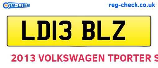 LD13BLZ are the vehicle registration plates.