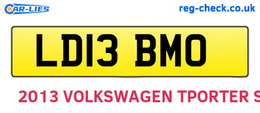 LD13BMO are the vehicle registration plates.