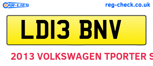 LD13BNV are the vehicle registration plates.