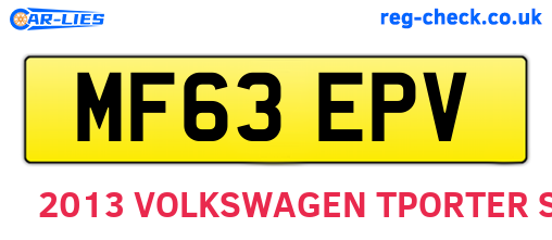 MF63EPV are the vehicle registration plates.