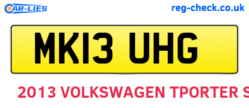 MK13UHG are the vehicle registration plates.