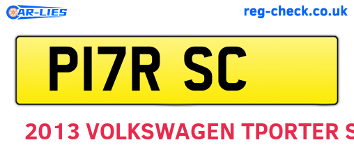 P17RSC are the vehicle registration plates.