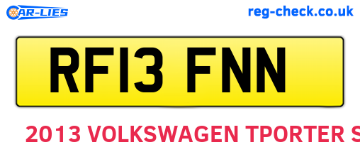 RF13FNN are the vehicle registration plates.