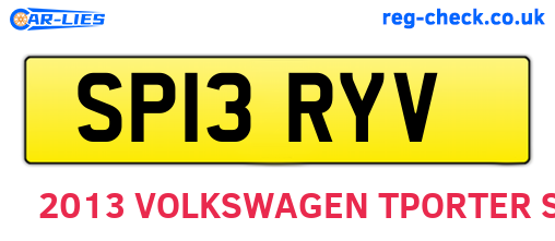 SP13RYV are the vehicle registration plates.